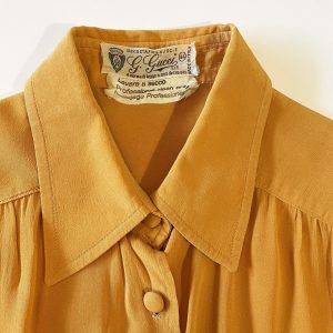 Vintage 1970s Gucci Silk Blouse in Apricot, Size M