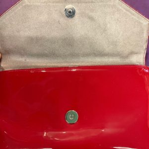 Vintage 1980s “Lola Rosso” Italian Red Patent Leather Clutch Bag by Sabrina Chic