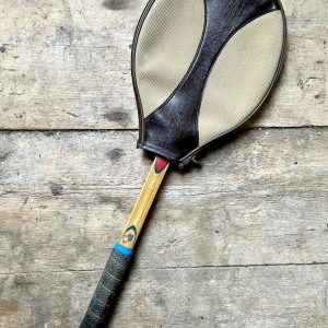Vintage 70s Garcia Cragin C-44 Wood Tennis Racquet with Vinyl Zip Cover