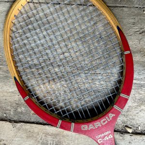 Vintage 70s Garcia Cragin C-44 Wood Tennis Racquet with Vinyl Zip Cover