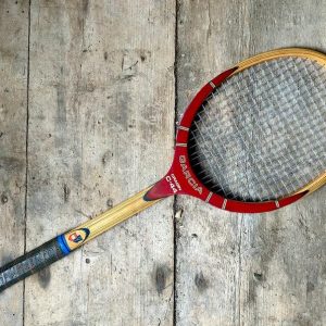 Vintage 70s Garcia Cragin C-44 Wood Tennis Racquet with Vinyl Zip Cover