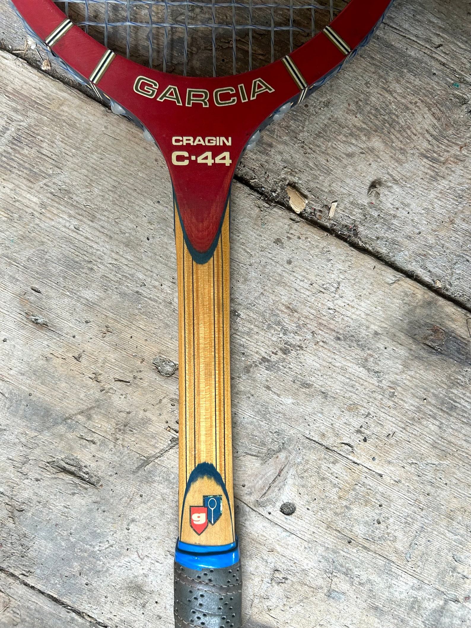 Vintage 70s Garcia Cragin C-44 Wood Tennis Racquet with Vinyl Zip Cover - Image 3