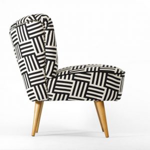 Vintage Black and White Cocktail Chair A Timeless Masterpiece Restored to Pristine Elegance