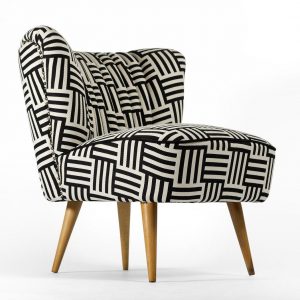 Vintage Black and White Cocktail Chair A Timeless Masterpiece Restored to Pristine Elegance
