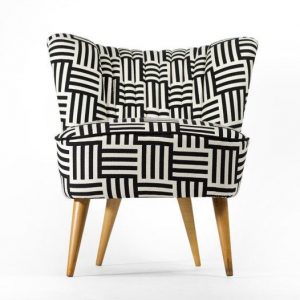 Vintage Black and White Cocktail Chair A Timeless Masterpiece Restored to Pristine Elegance