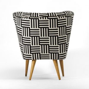 Vintage Black and White Cocktail Chair A Timeless Masterpiece Restored to Pristine Elegance