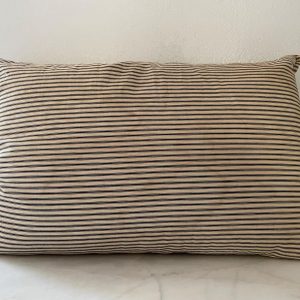 Vintage Blue Ticking Pillow Timeless Charm for Your Home