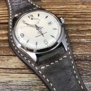 Vintage Brown Leather Watch Band Full Bund Strap for a Timeless Look