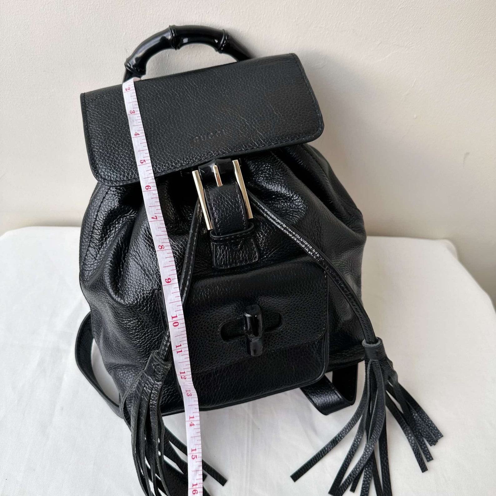 Vintage Gucci Black Leather Bamboo Backpack A Timeless Classic