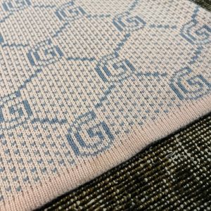 Vintage Gucci Logo G Pink and Baby Blue Knit Mini Dress A Timeless Fashion Statement