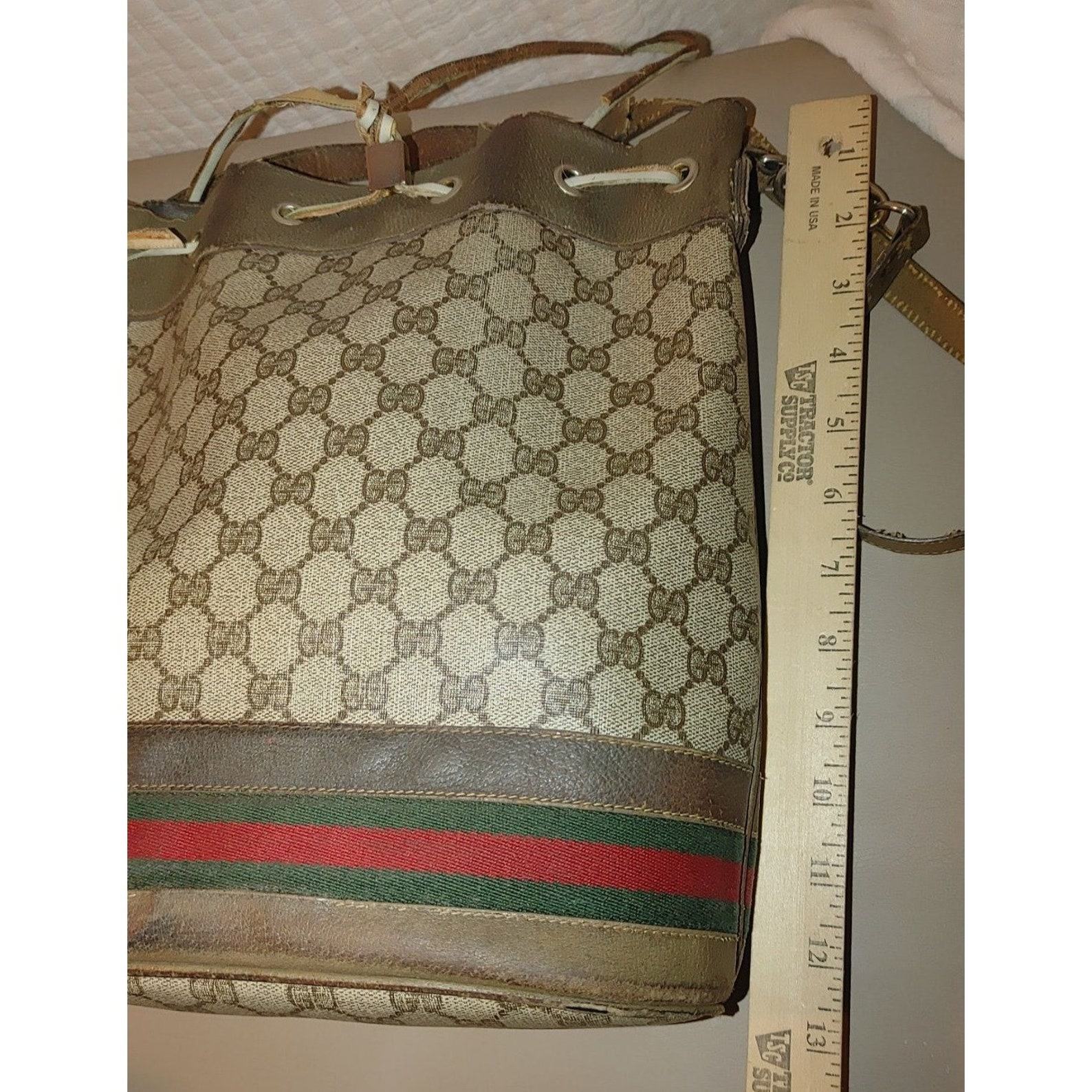 Vintage Gucci Monogram Bucket Drawstring Bag A Timeless Treasure from the 1970s