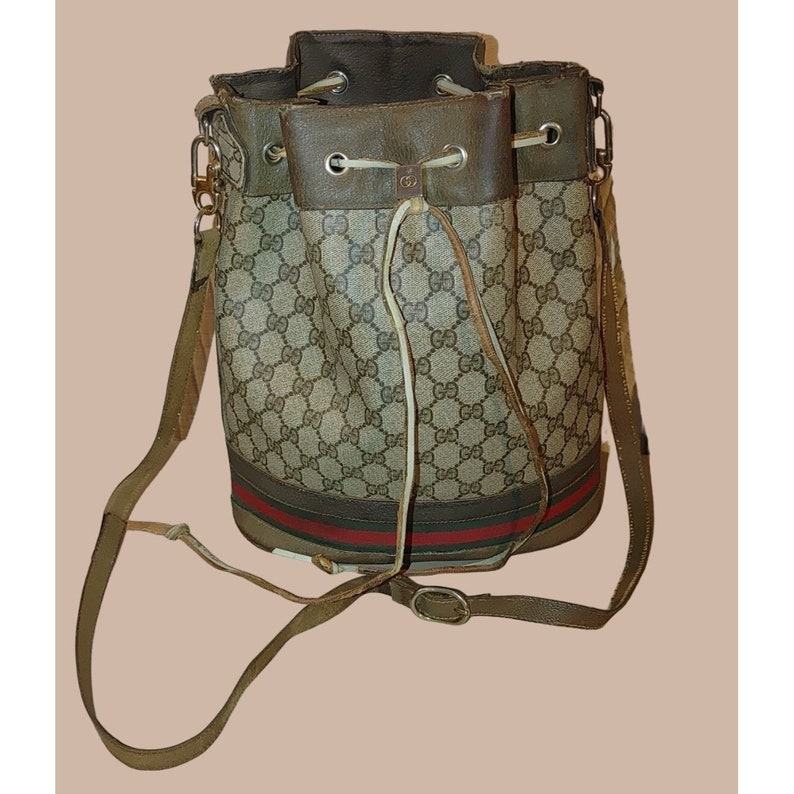 Vintage Gucci Monogram Bucket Drawstring Bag A Timeless Treasure from the 1970s