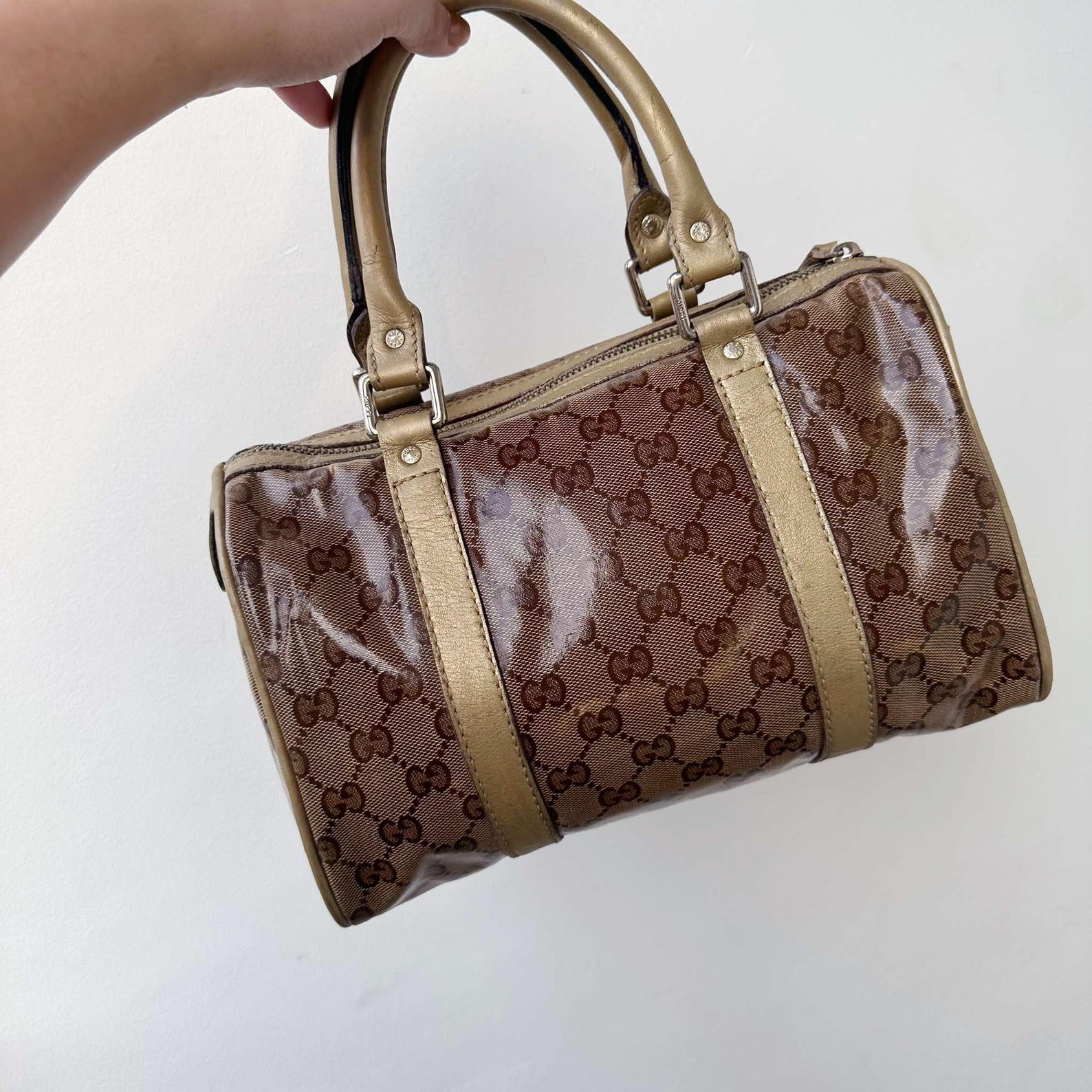 Vintage Gucci Monogram Crystal Embellished Boston Bag A Timeless Treasure