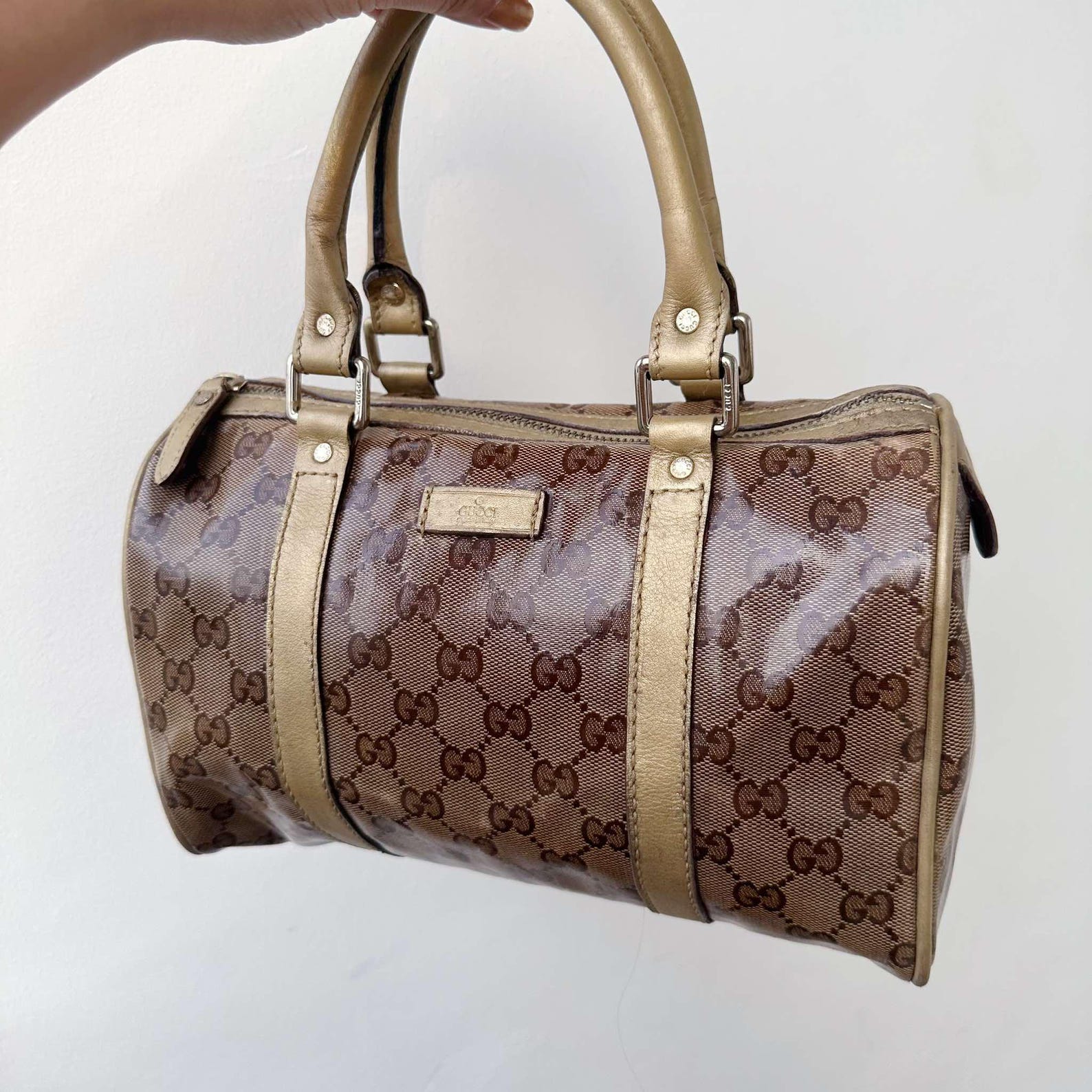 Vintage Gucci Monogram Crystal Embellished Boston Bag A Timeless Treasure