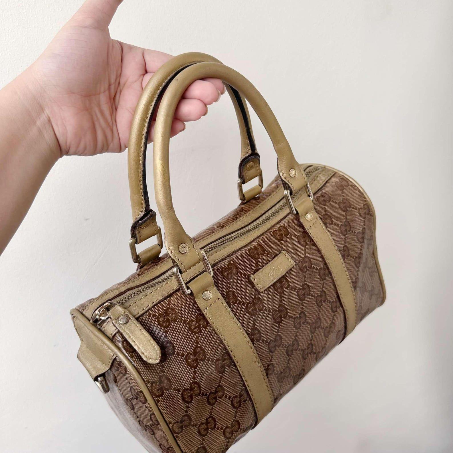 Vintage Gucci Monogram Crystal Embellished Boston Bag A Timeless Treasure