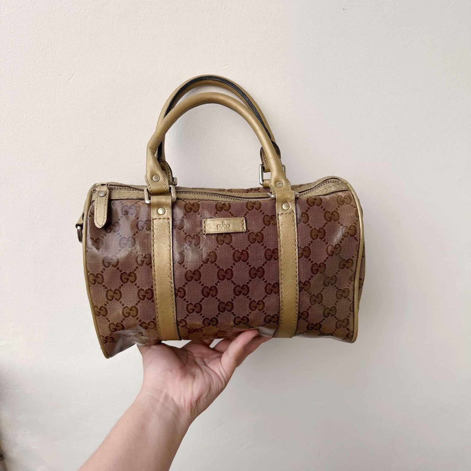 Vintage Gucci Monogram Crystal Embellished Boston Bag A Timeless Treasure