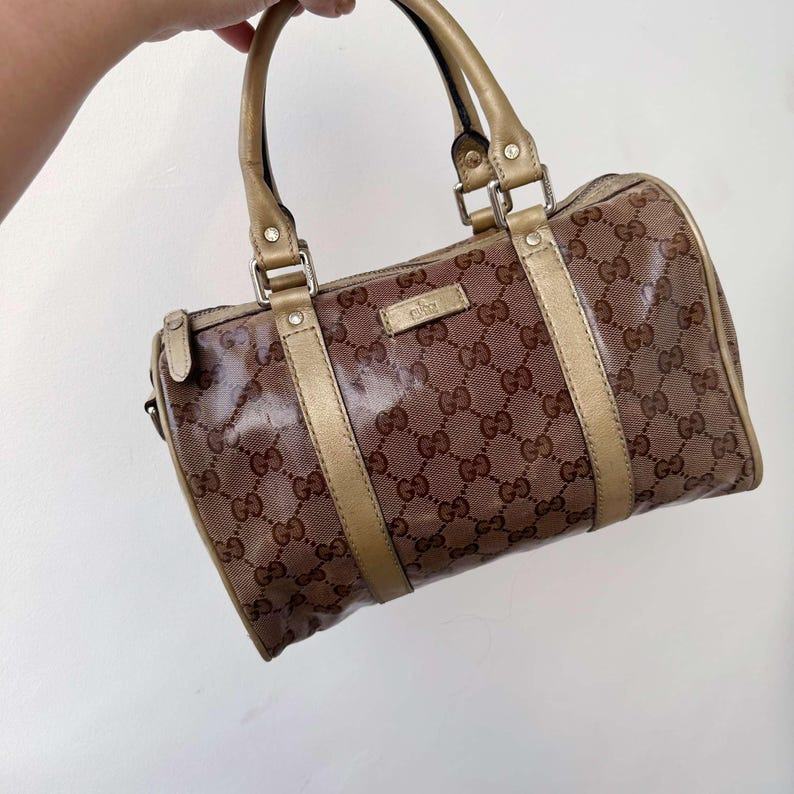 Vintage Gucci Monogram Crystal Embellished Boston Bag A Timeless Treasure