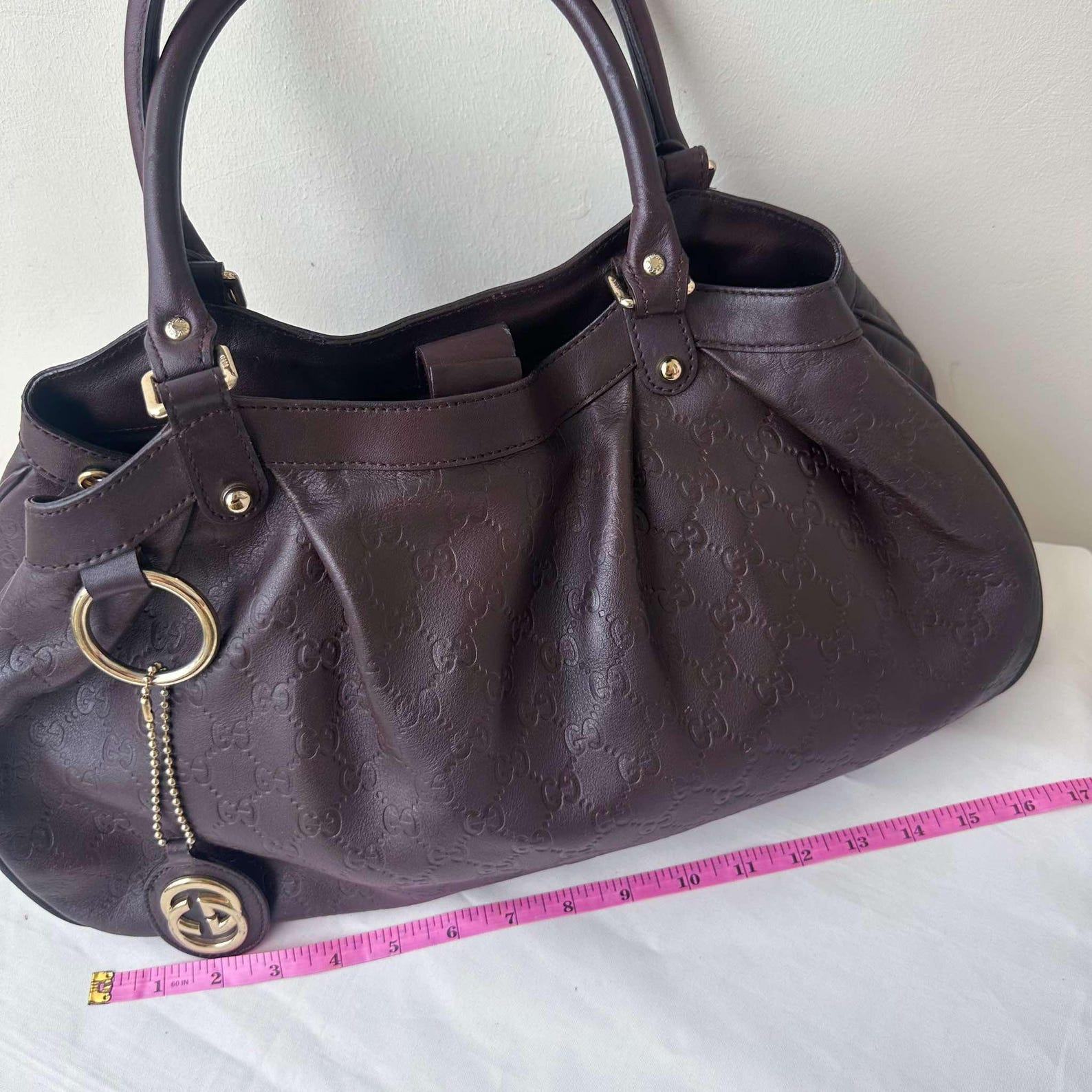 Vintage Gucci Monogram Sukey Tote Bag Timeless Elegance with Minimal Wear