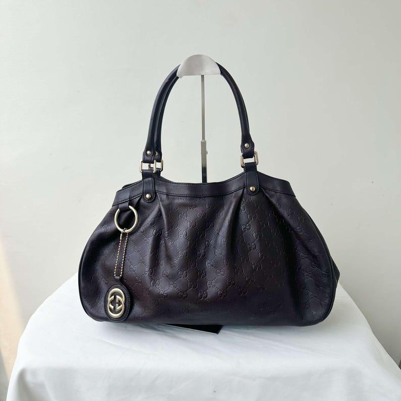 Vintage Gucci Monogram Sukey Tote Bag Timeless Elegance with Minimal Wear