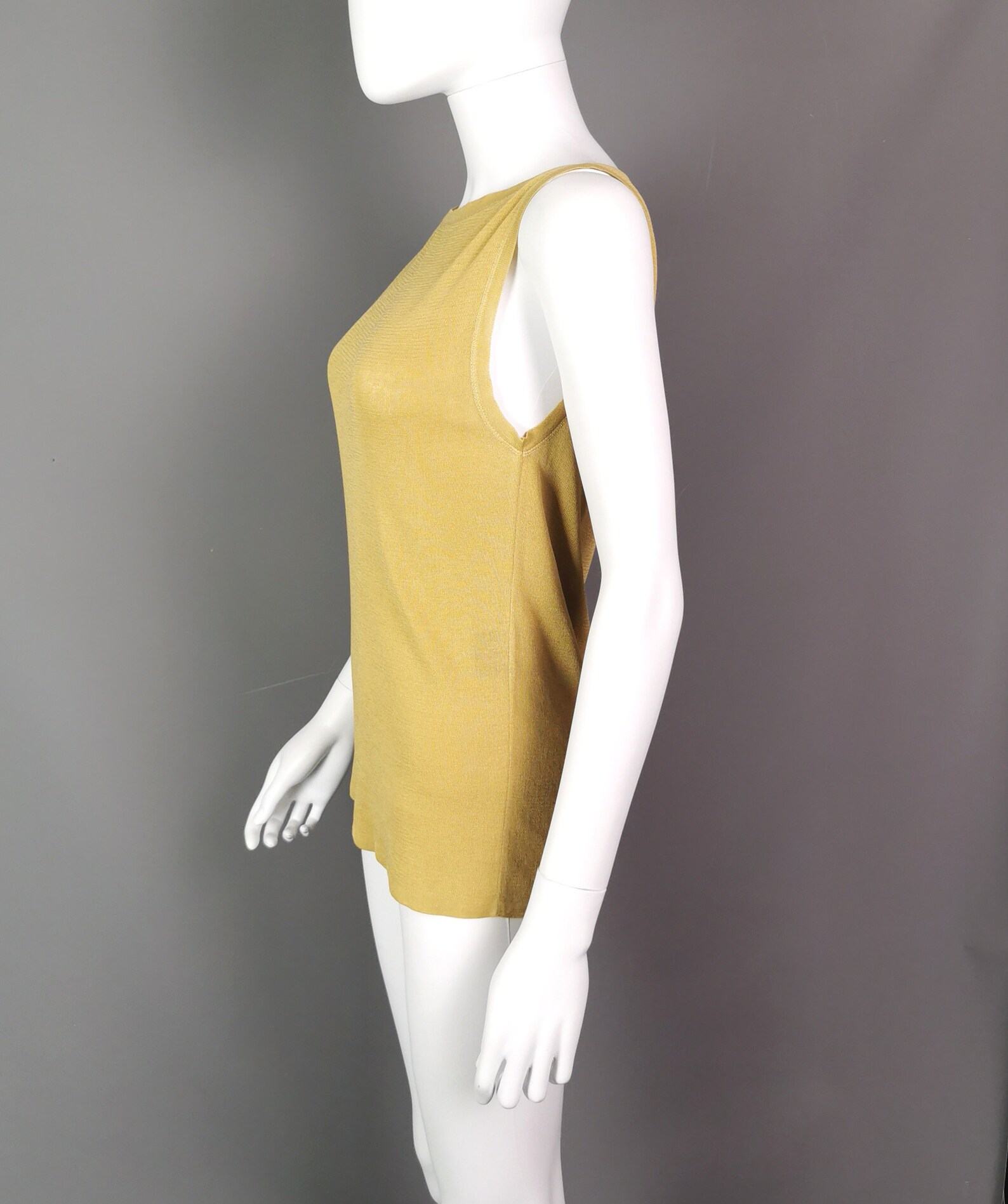 Vintage Gucci Mustard Silk Blend Tank Top A Timeless Treasure - Image 5