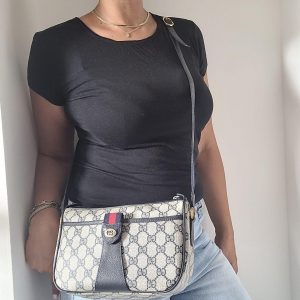 Vintage Gucci Ophidia Blue Navy Monogram Crossbody Bag A Timeless Classic