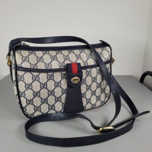 Vintage Gucci Ophidia Blue Navy Monogram Crossbody Bag A Timeless Classic