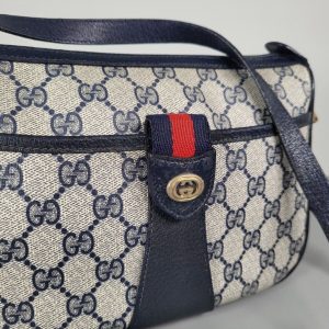 Vintage Gucci Ophidia Blue Navy Monogram Crossbody Bag A Timeless Classic