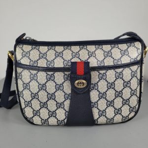 Vintage Gucci Ophidia Blue Navy Monogram Crossbody Bag A Timeless Classic