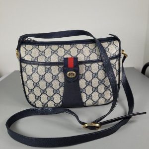 Vintage Gucci Ophidia Blue Navy Monogram Crossbody Bag A Timeless Classic