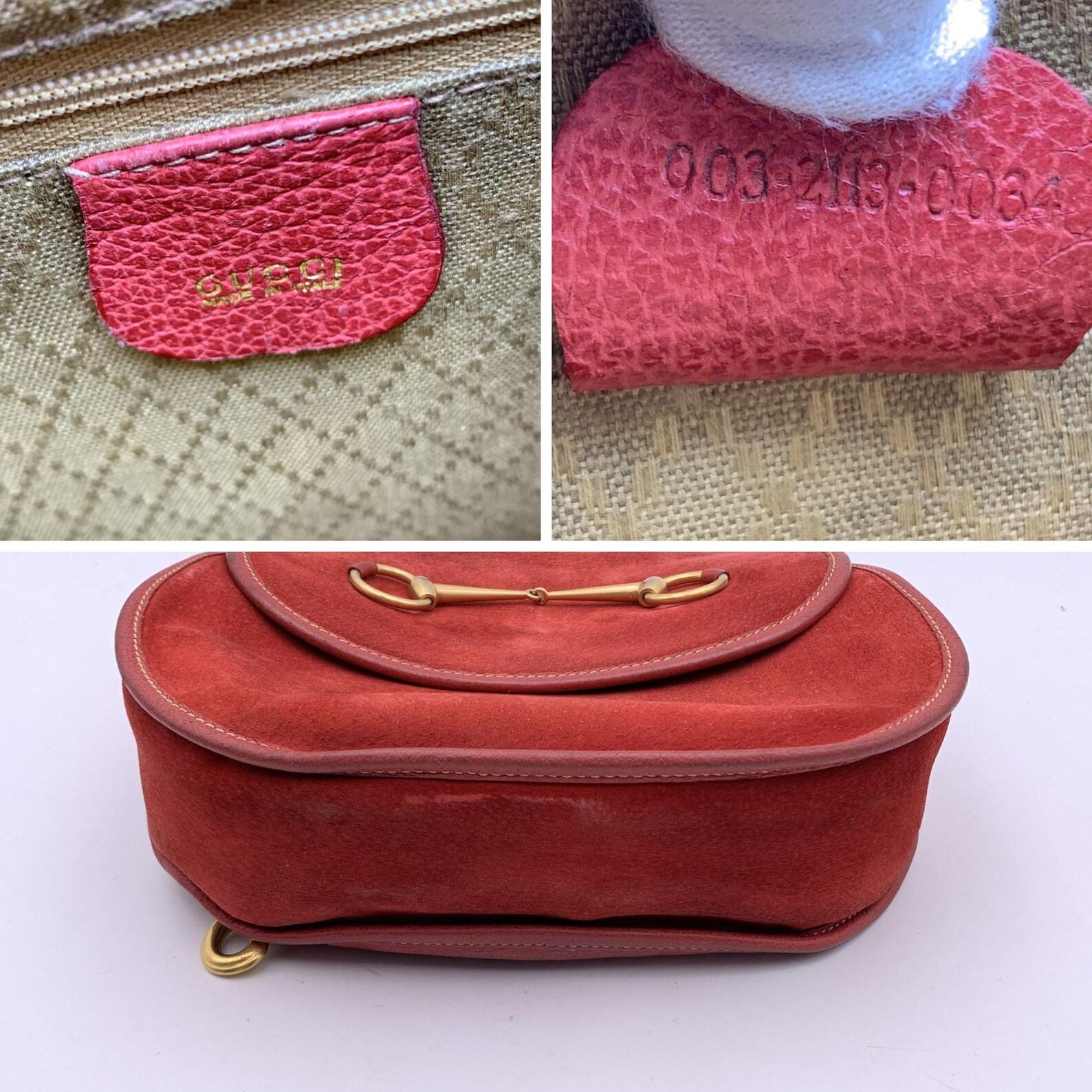 Vintage Gucci Red Suede Horsebit Backpack Sling Shoulder Bag