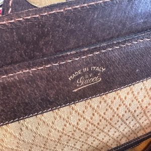 Vintage Gucci Taupe Leather Travel Case Timeless Elegance for Your Journeys
