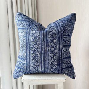Vintage Indigo Hemp Pillow Cover Handcrafted Charm for Your Home