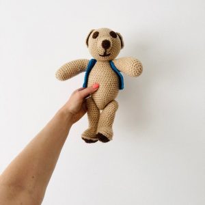 Vintage-Inspired Knitted Teddy Bear A Timeless Addition to Your Nursery