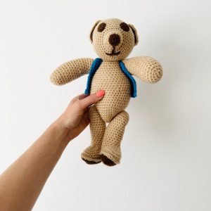 Vintage-Inspired Knitted Teddy Bear A Timeless Addition to Your Nursery