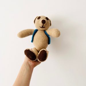 Vintage-Inspired Knitted Teddy Bear A Timeless Addition to Your Nursery