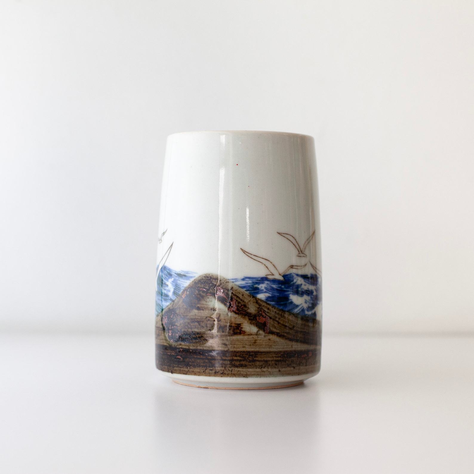 Vintage Otagiri Flock of Flying Seagulls Pottery Mug A Coastal Masterpiece for Your Morning Brew