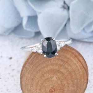 Vintage Oval Teal Sapphire Engagement Ring A Timeless Treasure for Your Special Day