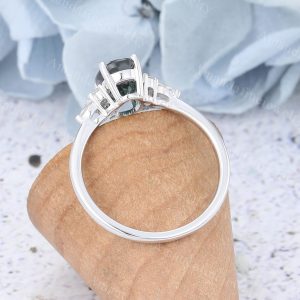 Vintage Oval Teal Sapphire Engagement Ring A Timeless Treasure for Your Special Day