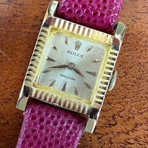 Vintage ROLEX 18k Gold Cocktail Watch with Fluted Bezel A Timeless Masterpiece