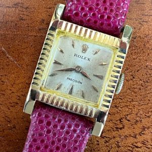 Vintage ROLEX 18k Gold Cocktail Watch with Fluted Bezel A Timeless Masterpiece