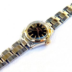 Vintage ROLEX Oyster Perpetual Lady 1980s Steel & 18K Gold Automatic Watch, Box & Papers