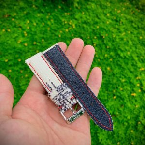 Vintage White Lizard Leather Watch Band for Panerai, Omega, Breitling, IWC, Grand Seiko, Rolex Watch KT29