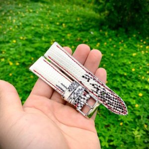 Vintage White Lizard Leather Watch Band for Panerai, Omega, Breitling, IWC, Grand Seiko, Rolex Watch KT29