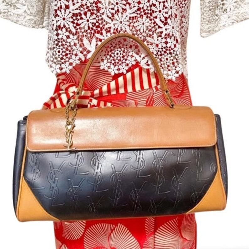 Vintage Yves Saint Laurent Embossed Leather Handbag A Timeless Classic for Daily Use