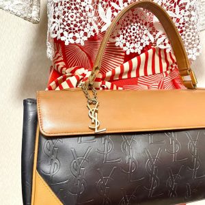 Vintage Yves Saint Laurent Embossed Leather Handbag A Timeless Classic for Daily Use