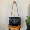 Vintage Yves Saint Laurent Envelope Crossbody Bag Timeless Elegance in Black Leather