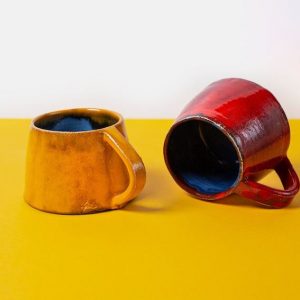 Vivid Hues Ceramic Mug and Saucer Set Elevate Your Morning Ritual with Radiant Colors