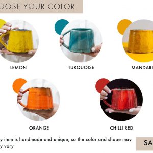 Vivid Hues Ceramic Mug and Saucer Set Elevate Your Morning Ritual with Radiant Colors