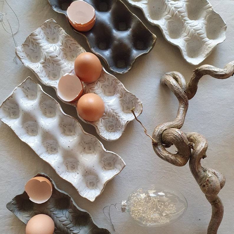 Wabi-Sabi Ceramic Egg Tray A Symphony of Textures and Hues