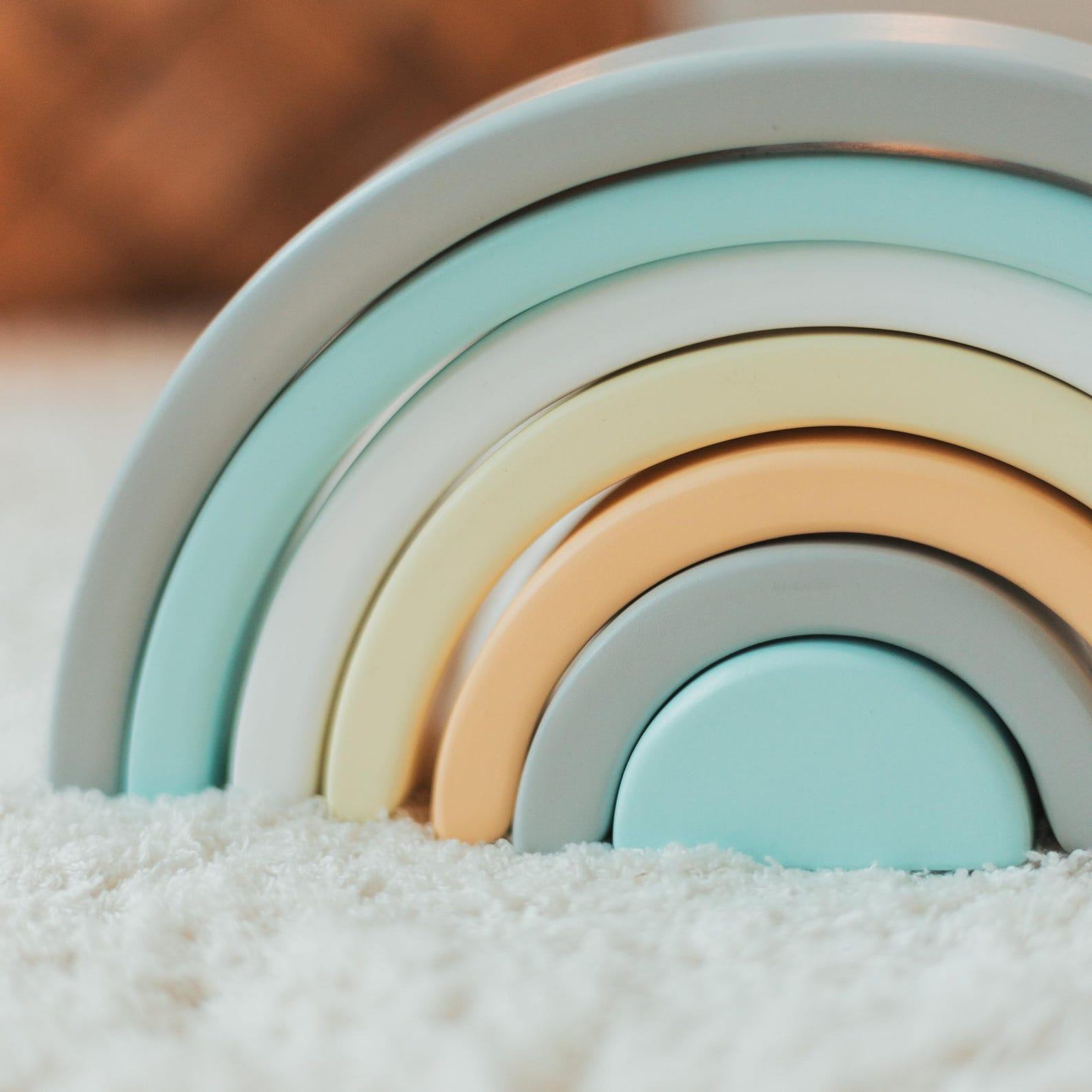 Waldorf Rainbow Stacker Toy – US & Canada Only – Easter Present for Toddlers (2+)